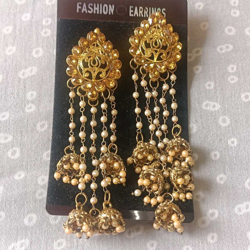 Luxor gold plated Jhumka Earrings