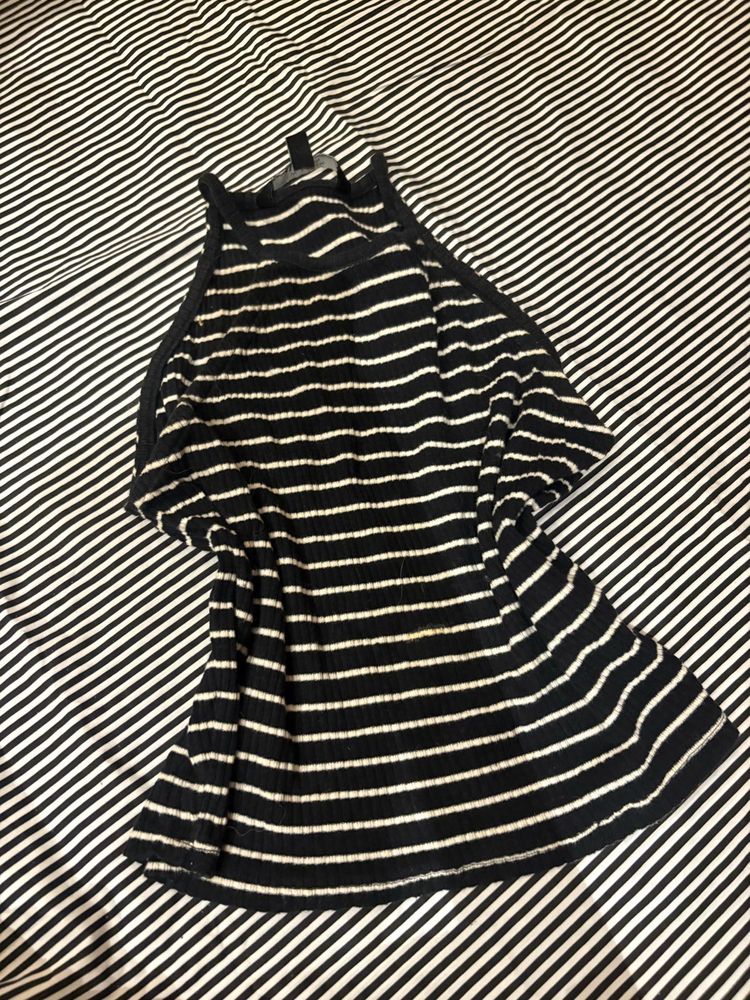 Striped Halter Neck Top
