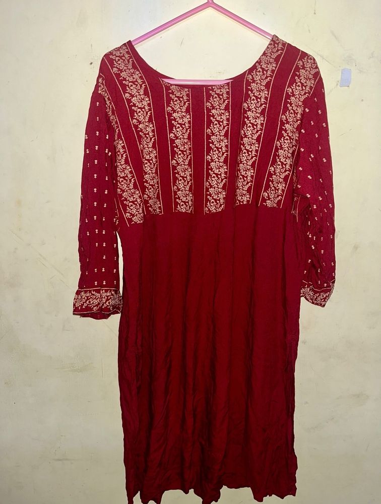 Trendy Meroon Kurta ♥️