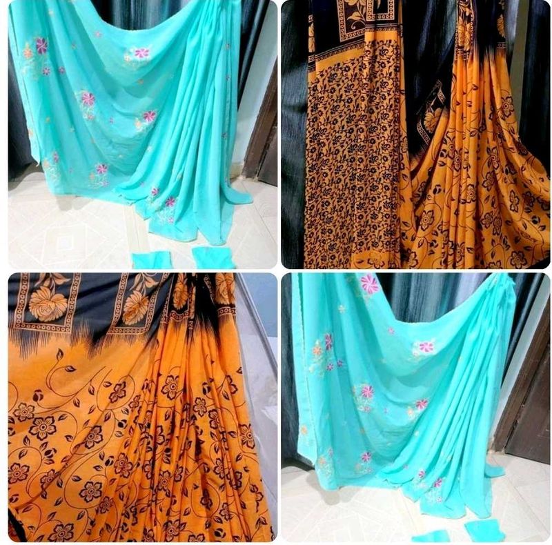 Set 2 Trading Quality Sarees &amp; 1 Blouse