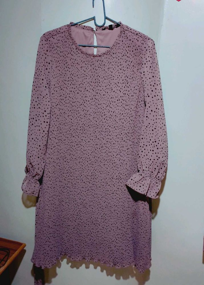Combo: Polka Dot Dress and Crochet top🤎🩶
