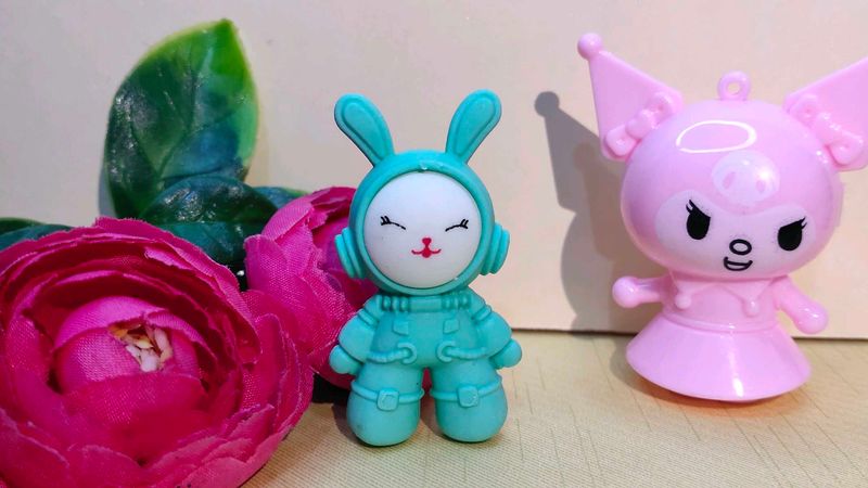 Cute Bunny &amp; Kitty Figurine Set