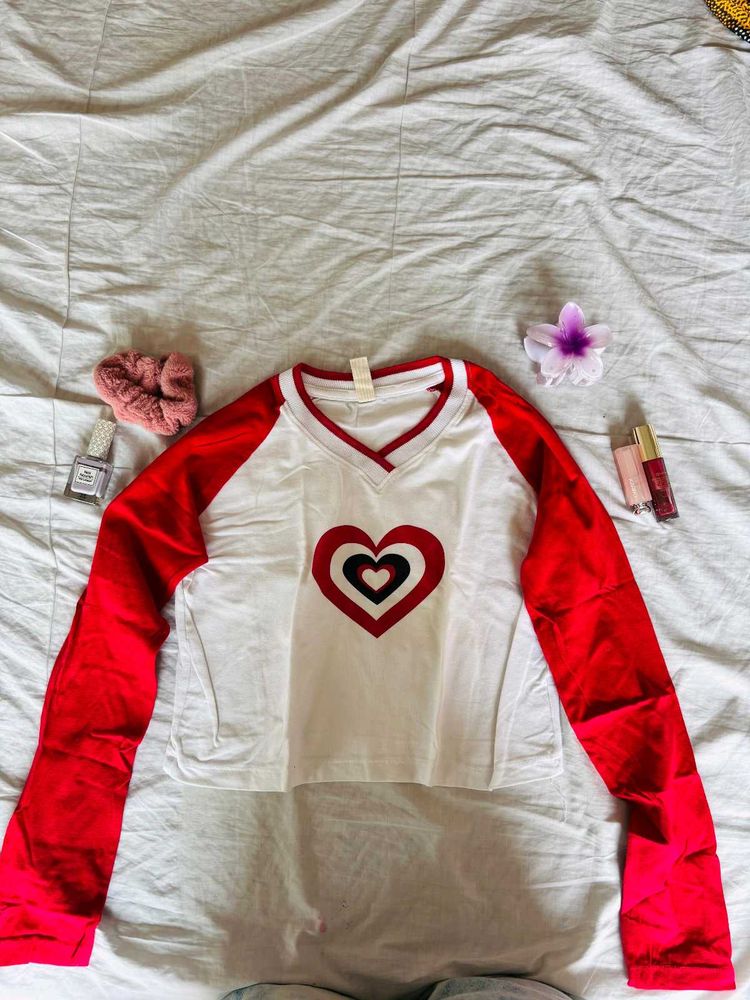 Red Heart Long Sleeve Top