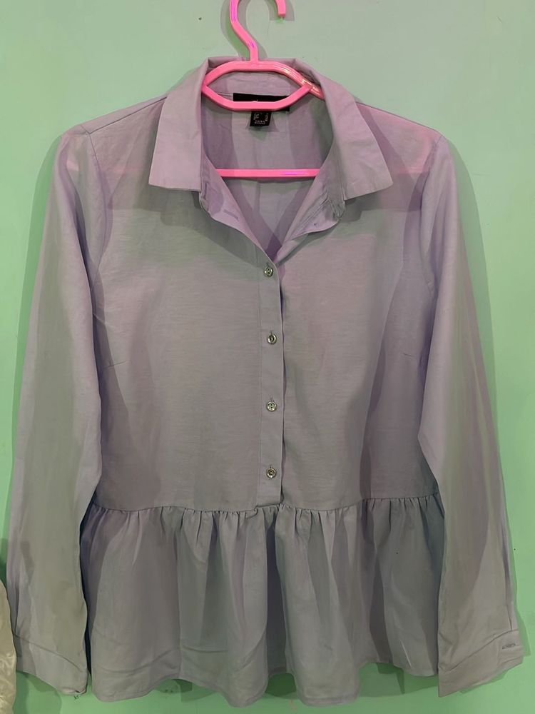 Lavender Peplum Blouse