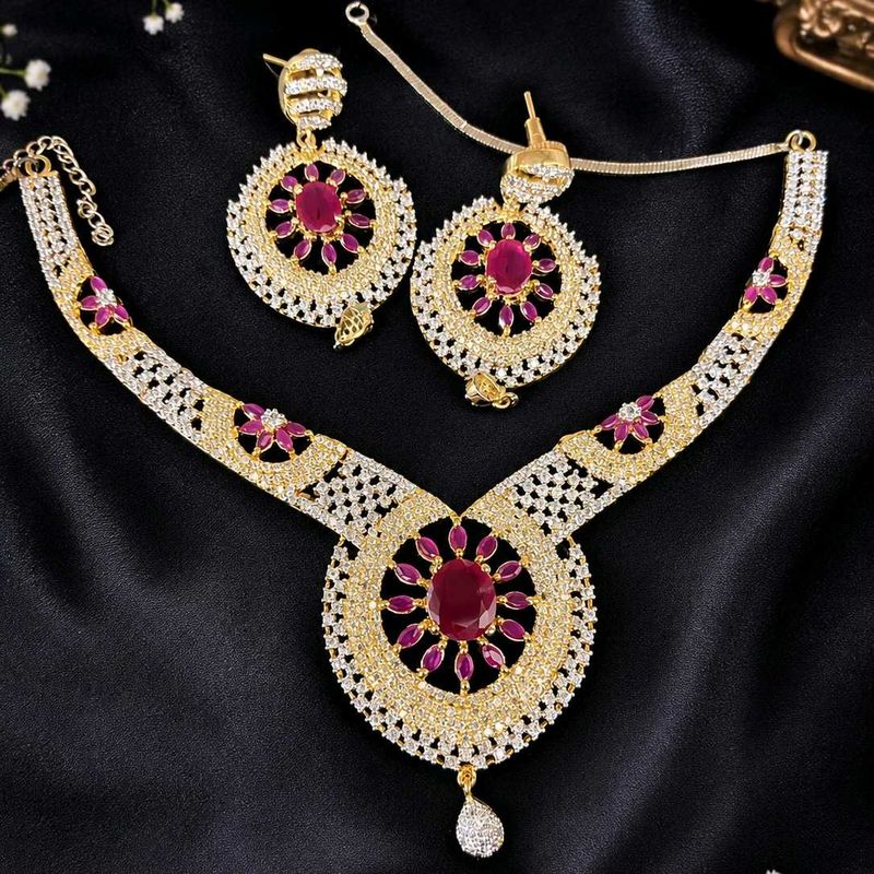 Stunning Ruby AD Necklace Set