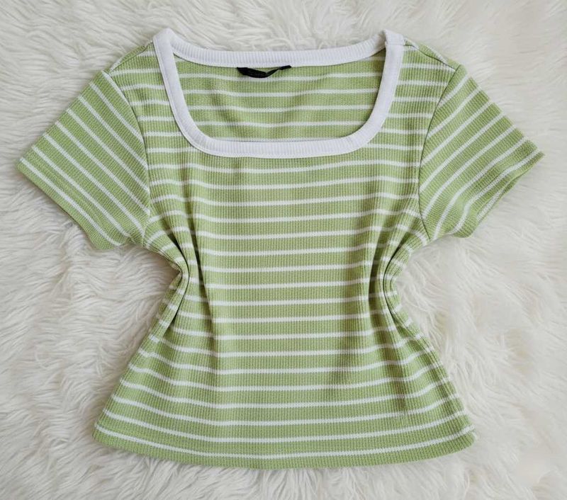 Striped Square Neck Top