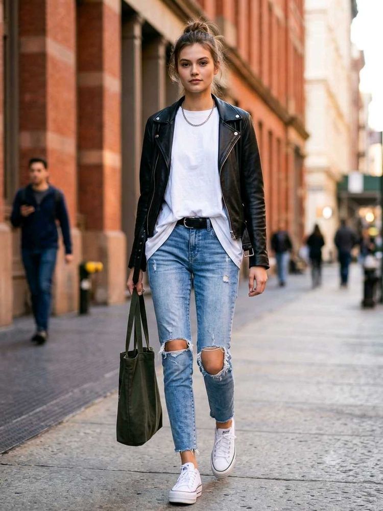 Stylish Ripped Blue Jeans