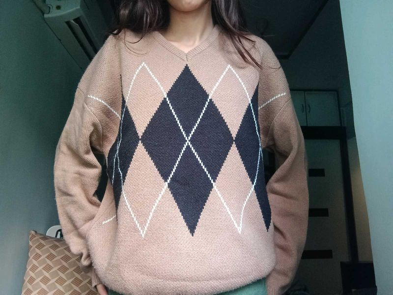 Classic Argyle V-Neck Sweater