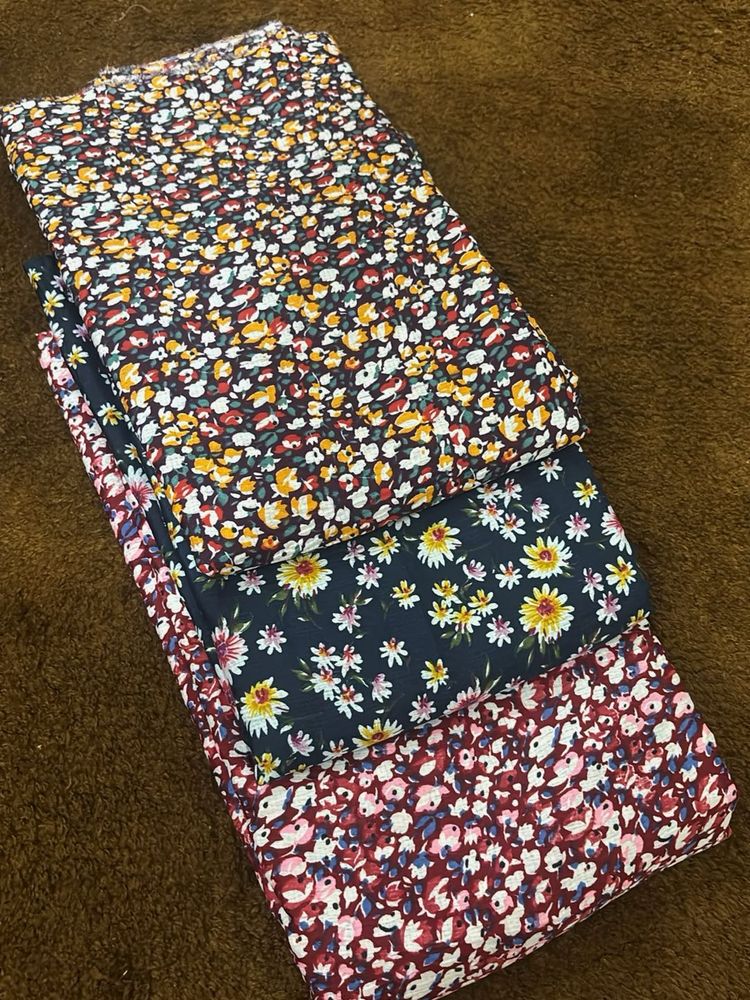 Floral Print Fabric - Set of 3