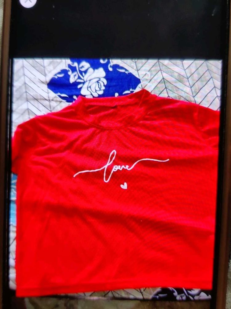 Red 'Love' Graphic T-Shirt