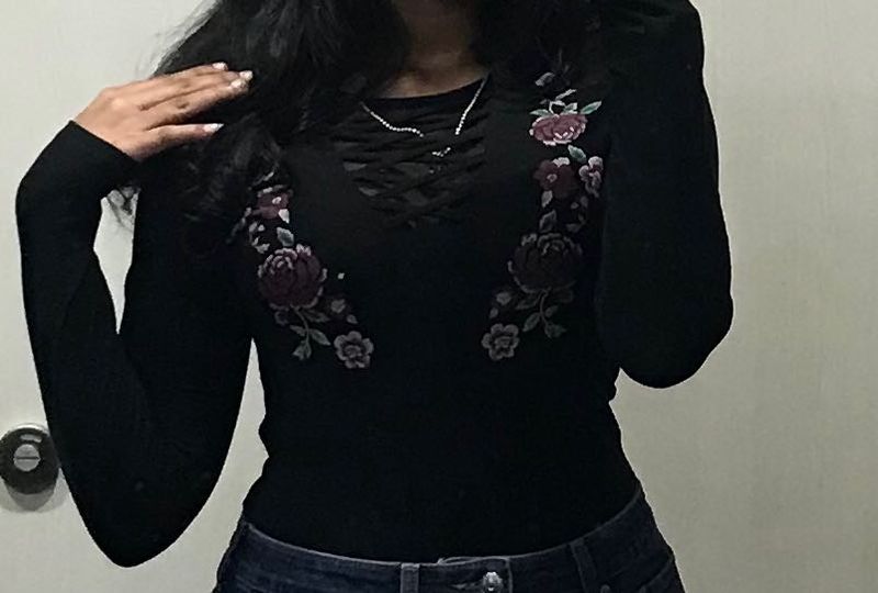 Floral Embroidered Long Sleeve Top