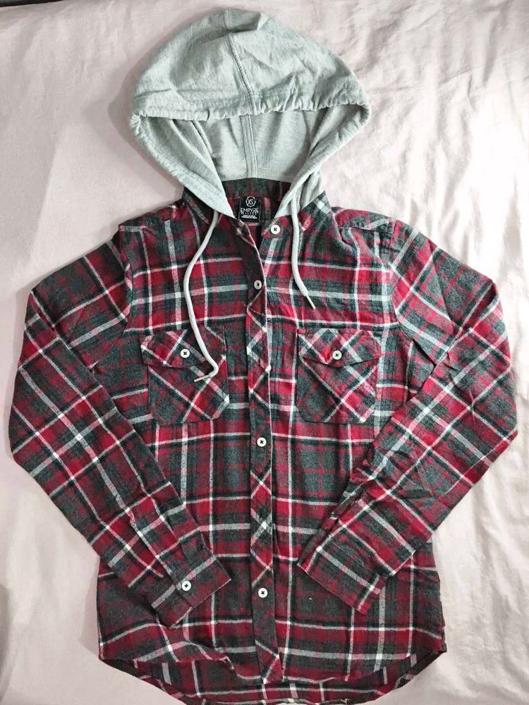 Hooded Flannel Shirt
