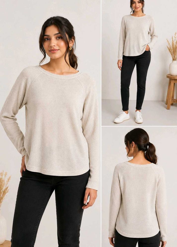 Cozy Beige Long Sleeve Tunic Top