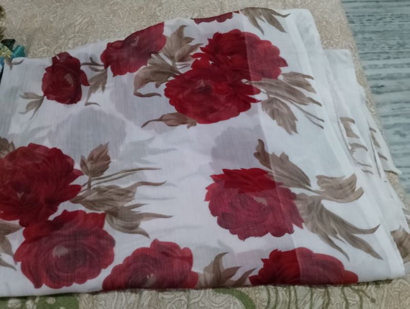 Elegant Red Floral Saree
