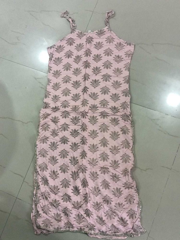 Pink Floral Print Kurta