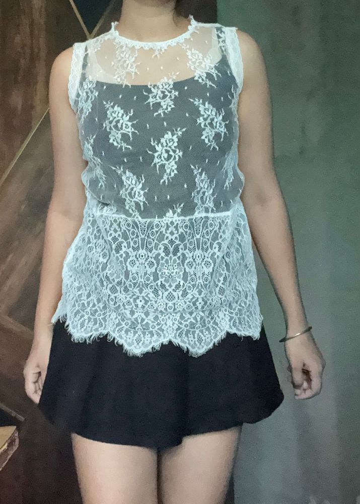 Elegant White Lace Top