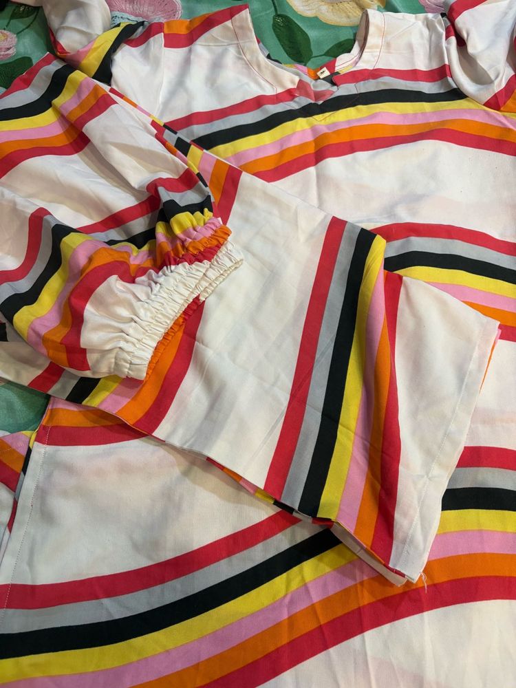 Vibrant Striped Kurta Set