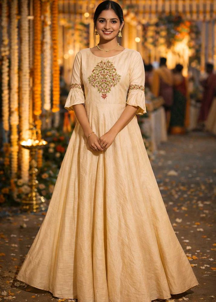 🆕️ Classy Ethnic Full Flared Embroidered Gown
