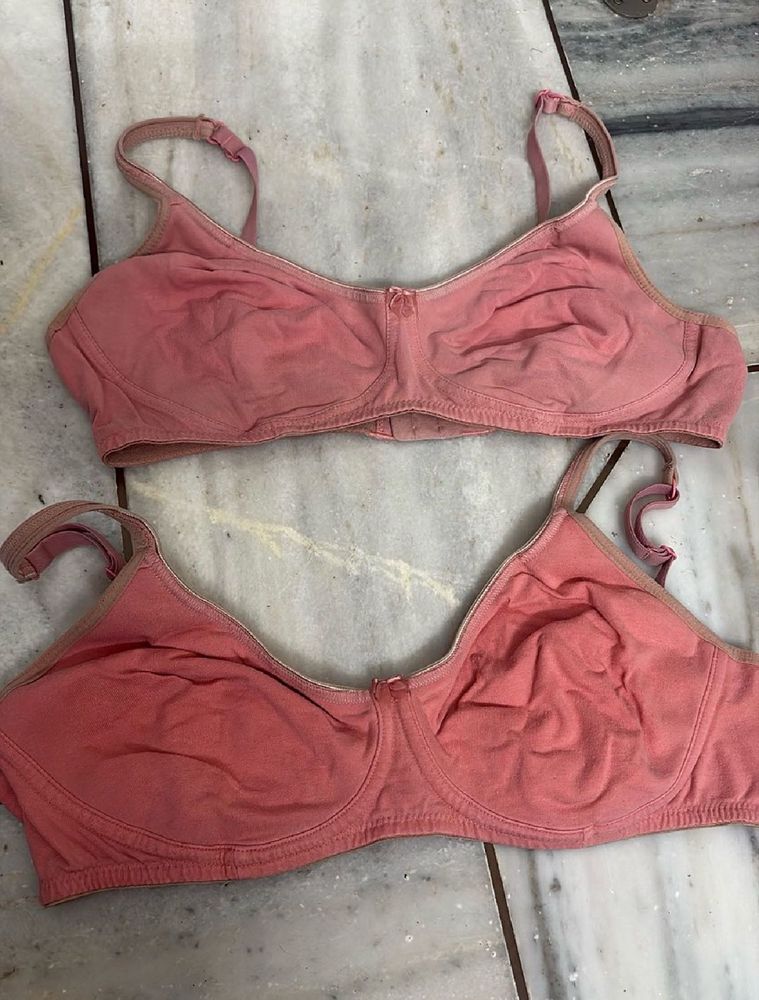 Two Pink Cotton Bras