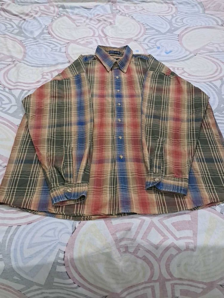 Vintage Plaid Button-Down Shirt