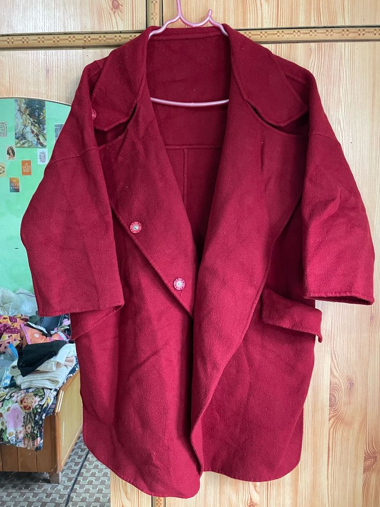 Chic Red Oversized Blazer