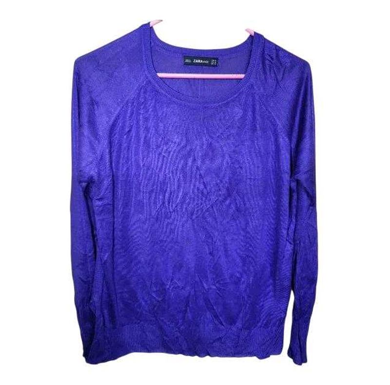 ZARA Knit Women's blue Full Sleeve Sweater – XL