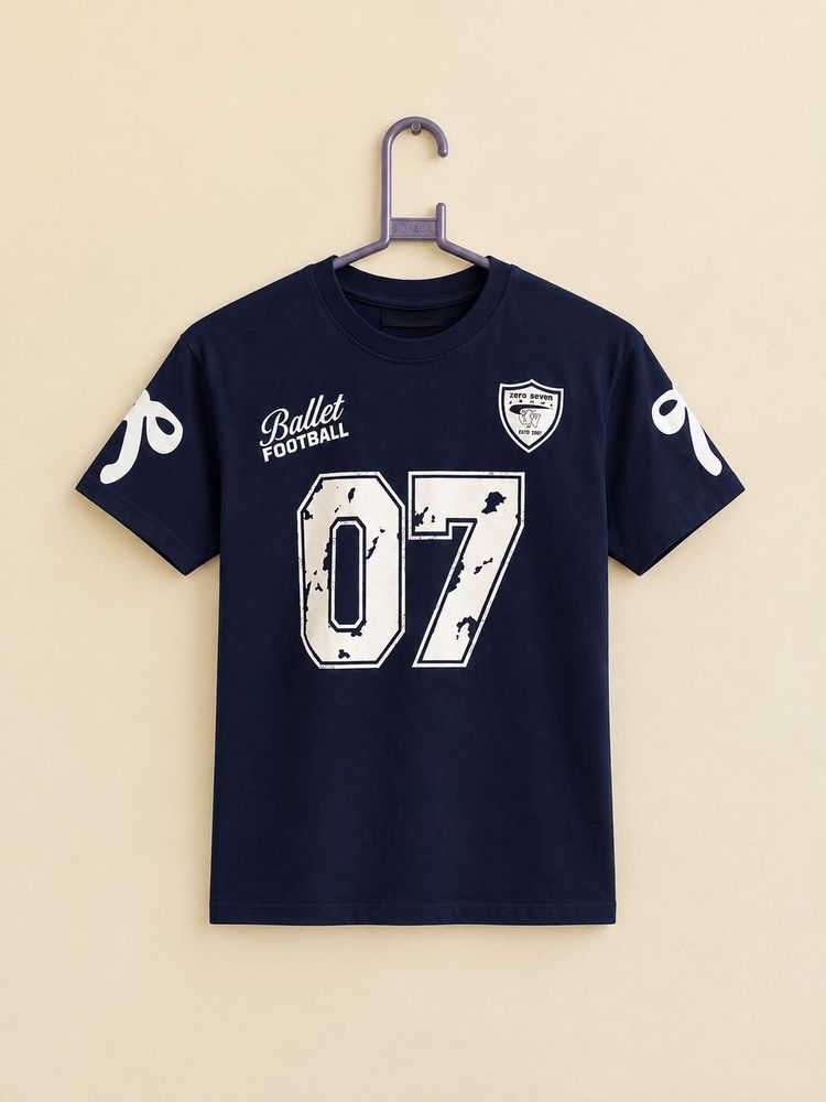 Navy Blue "07" Graphic T-Shirt