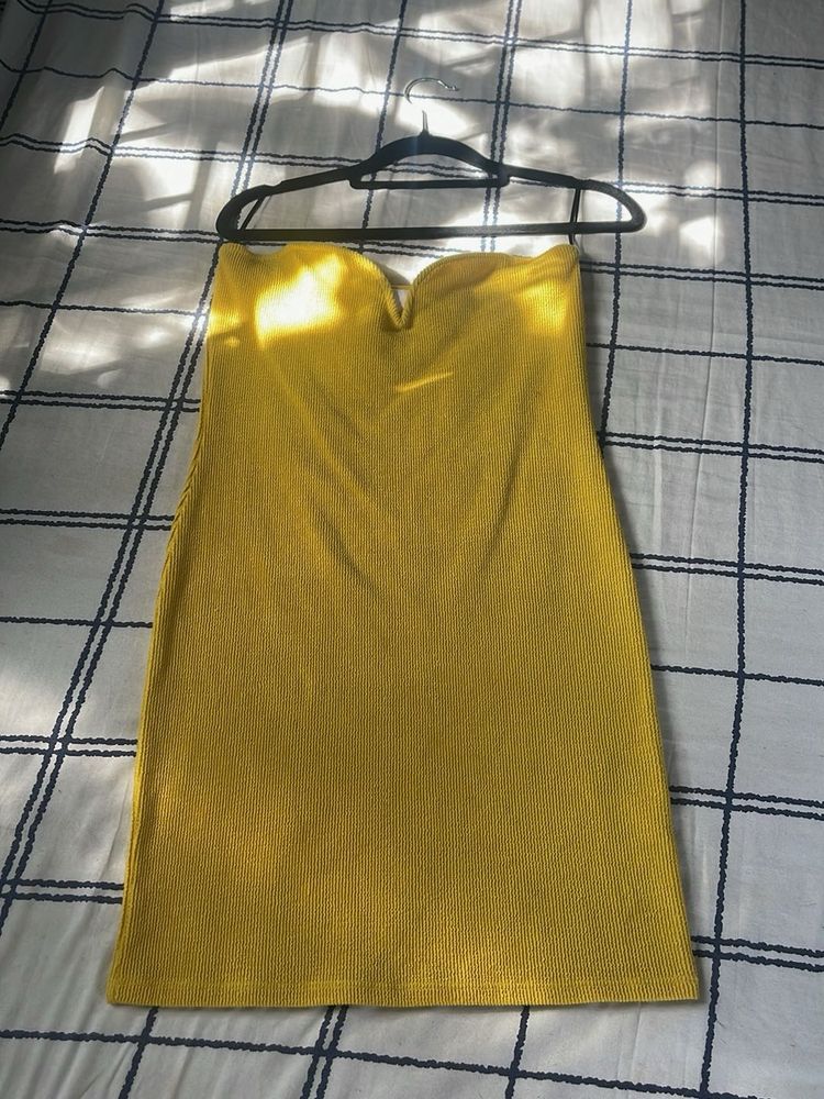 Yellow Bodycon Mini Dress