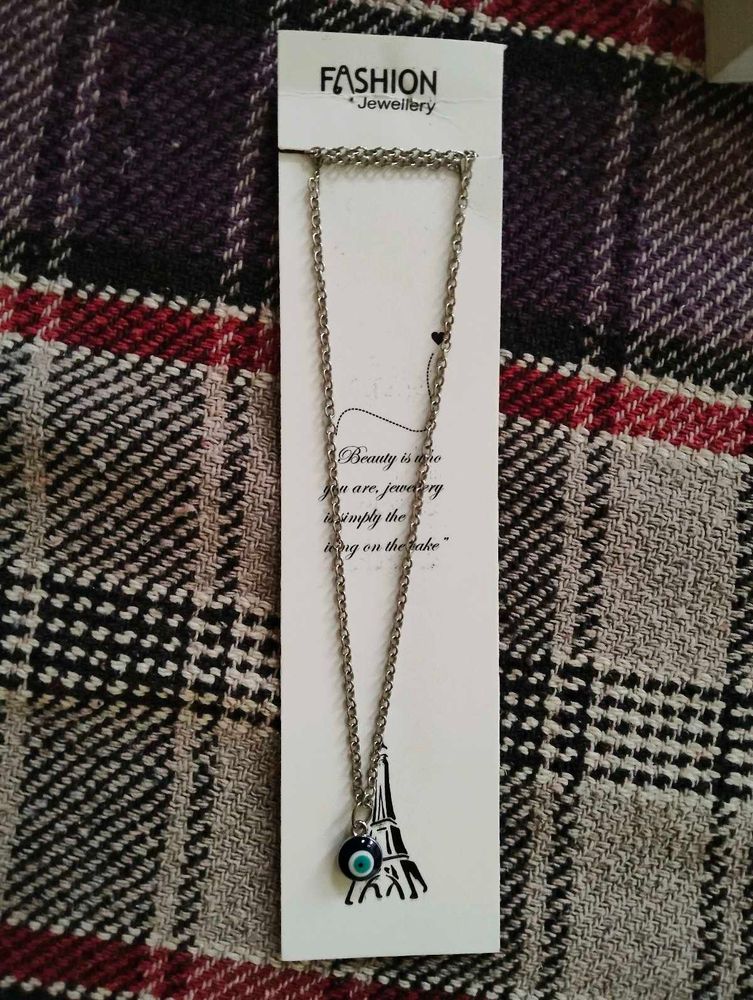 Eiffel Tower Evil Eye Necklace