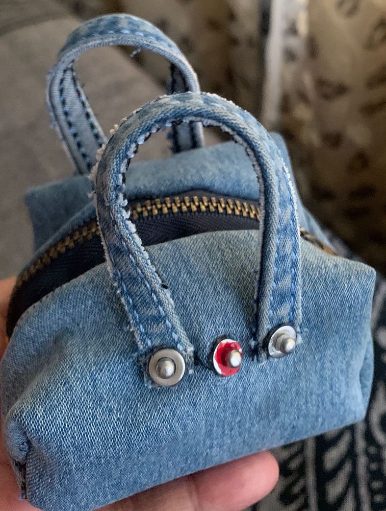 Denim Pouch with Zipper