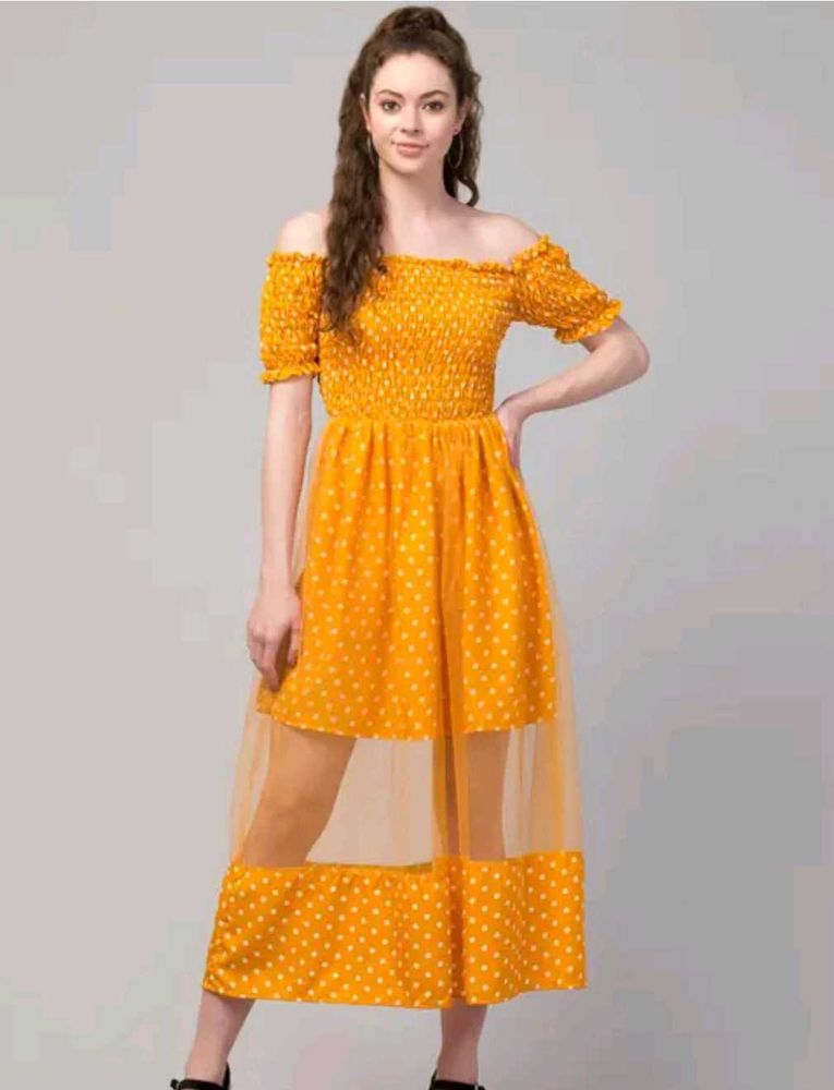 Chic Off-Shoulder Polka Dot Dress