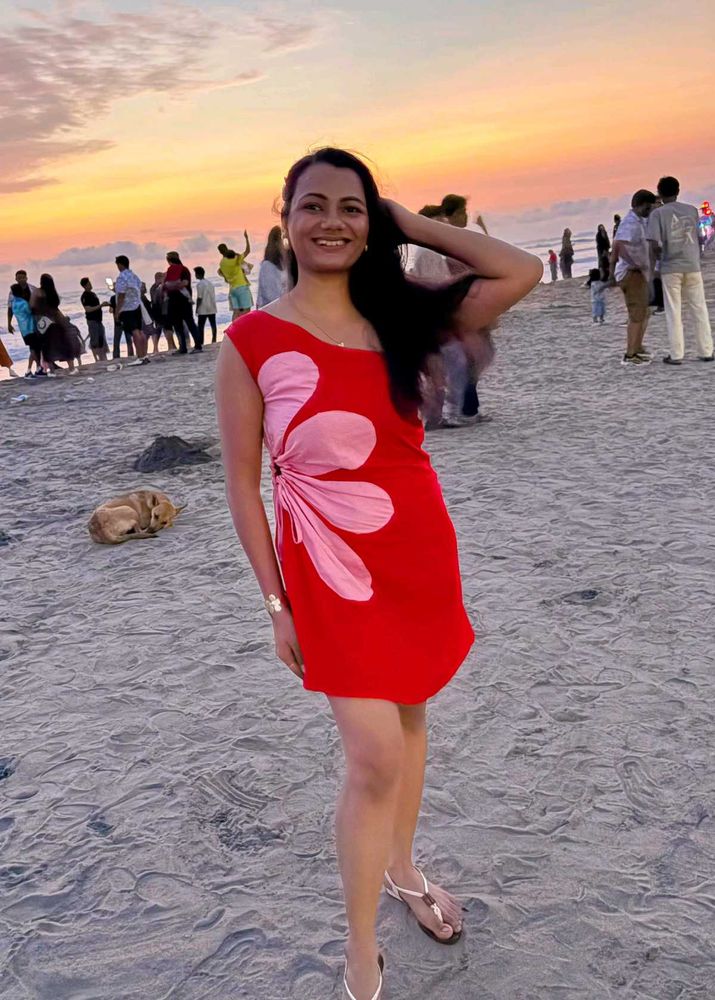 Vibrant Red Floral Mini Dress