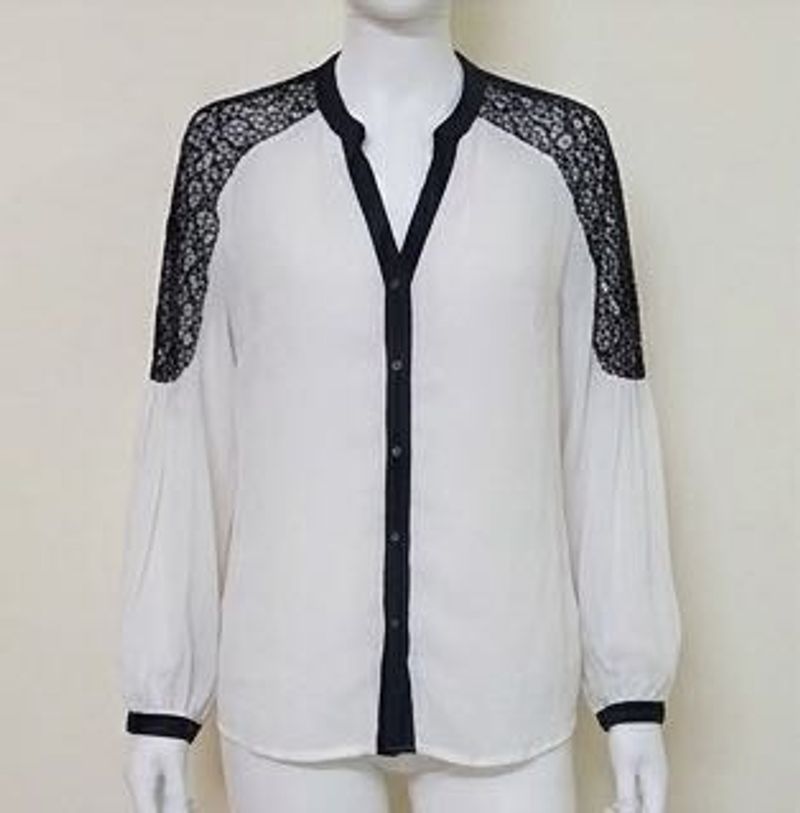 Elegant White Lace Sleeve Top