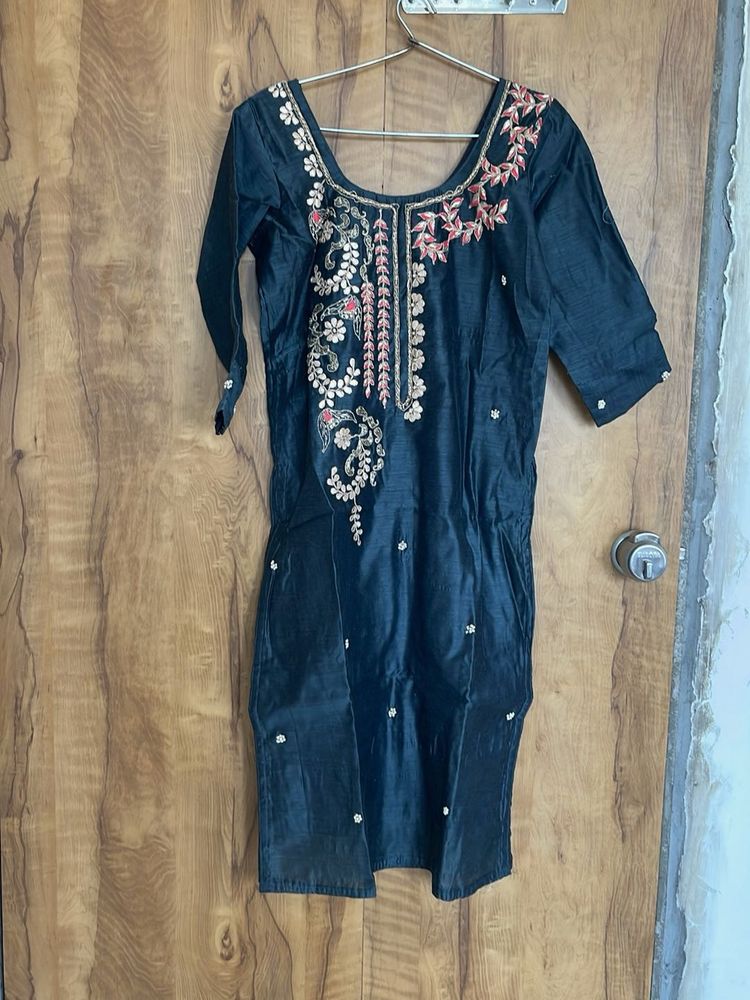 Embroidered grey Kurta