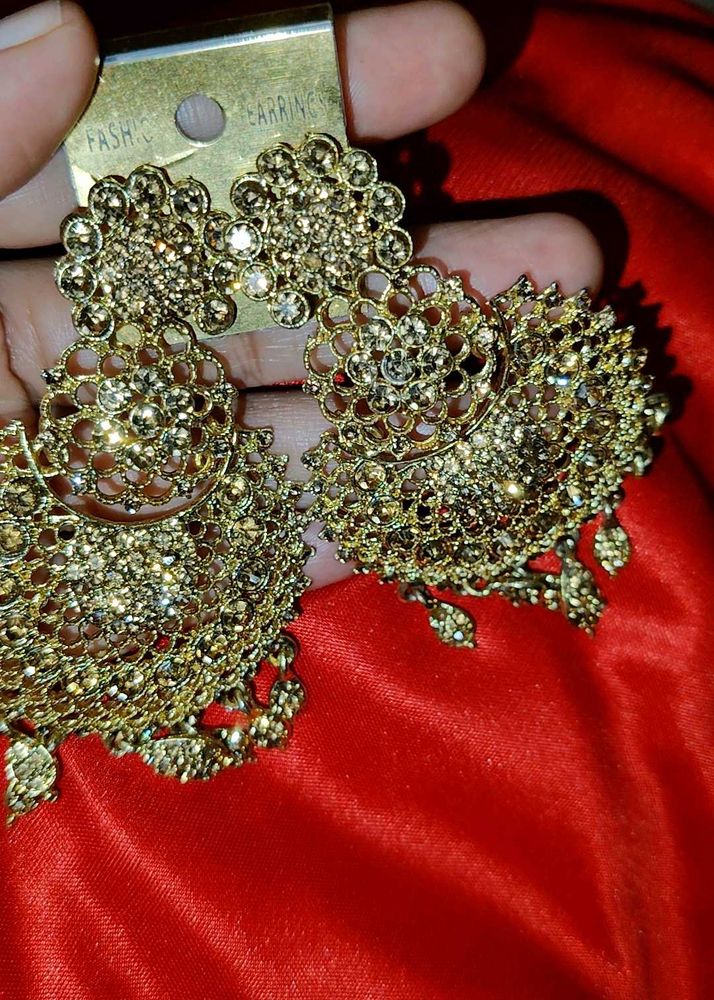 Gold Tone Statement Earrings