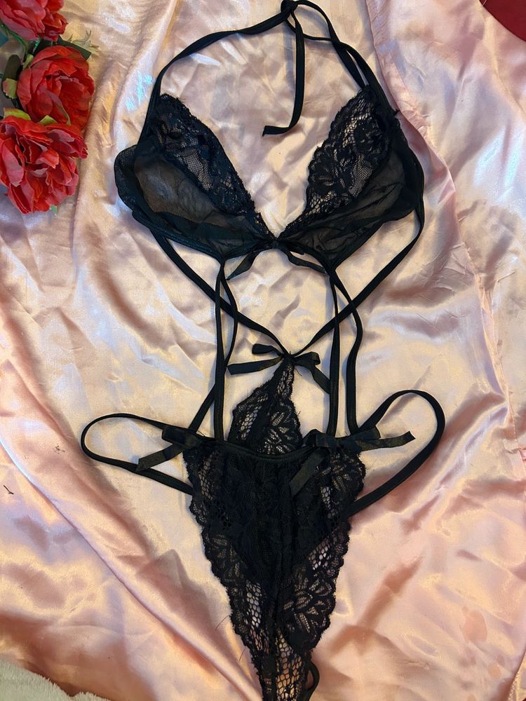 Black Lace Teddy Bodysuit