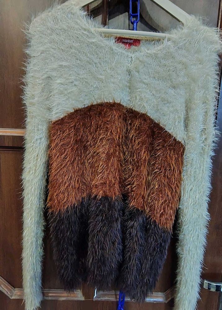 Cozy Fuzzy Colorblock Sweater