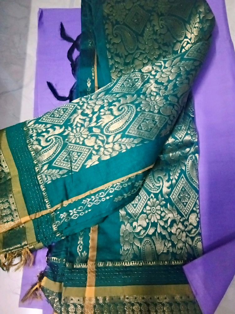 Festive Saree With Stitched Blouse