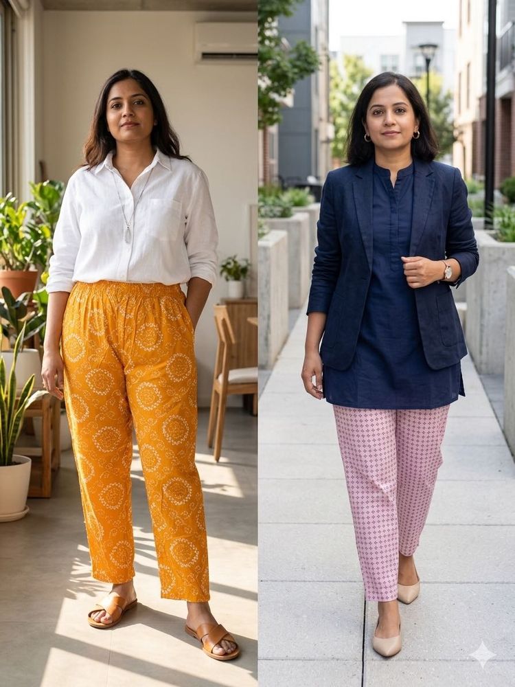 Ethnic Printed Palazzo Pants Set