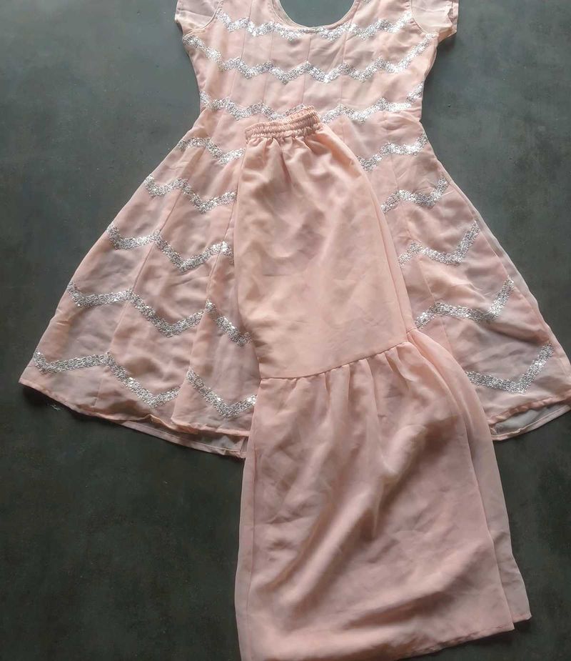 Peach Sharara Suit