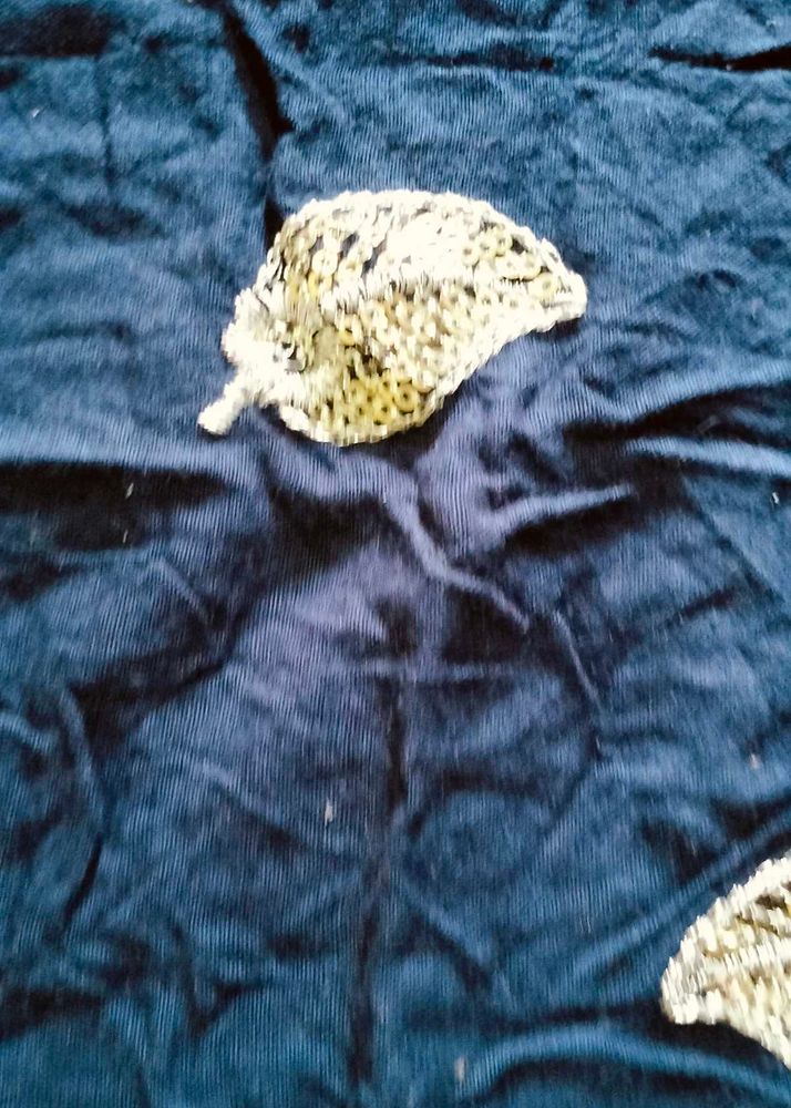 Embroidered Navy Blue Dupatta