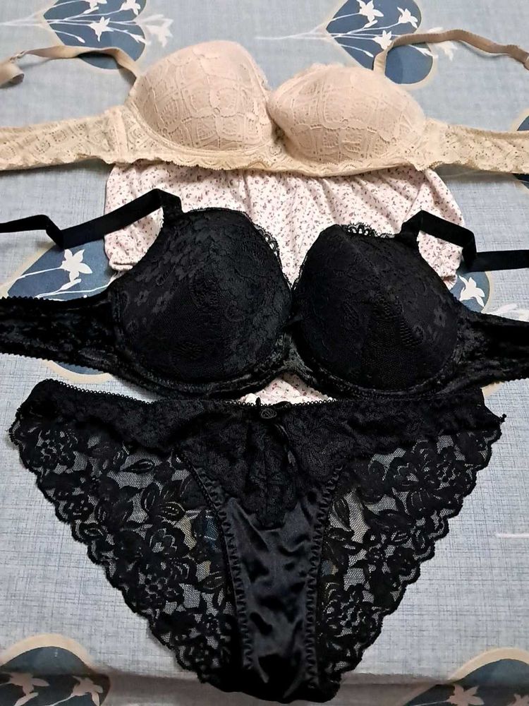 combo Of Four Imported Fabric Bra N Panty