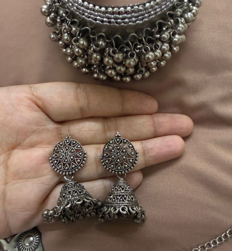 Navratri Oxidized earrings with Kada