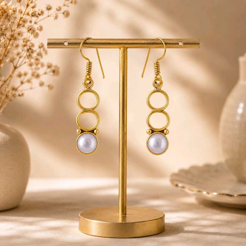 Real Pearl Drop Earrings
