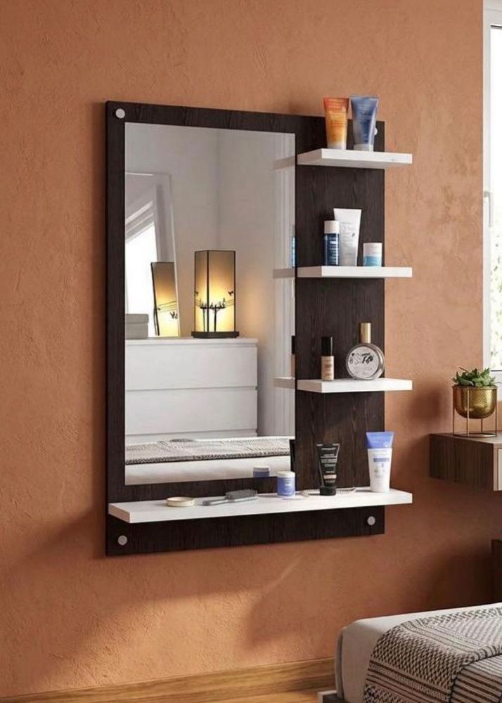 Modern Wall Mirror with Shelves