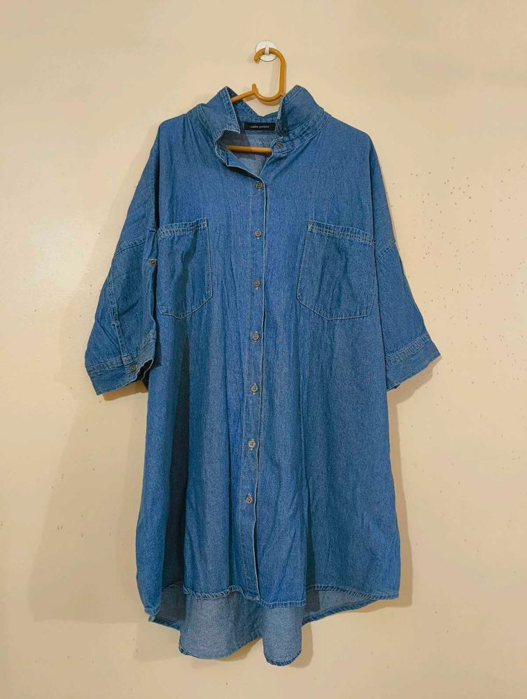 Denim Oversized Shirt Dress