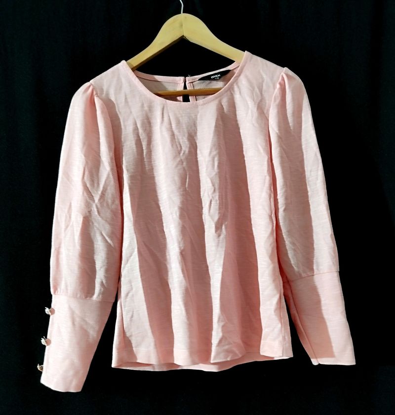 Light Pink Puff Sleeve Blouse