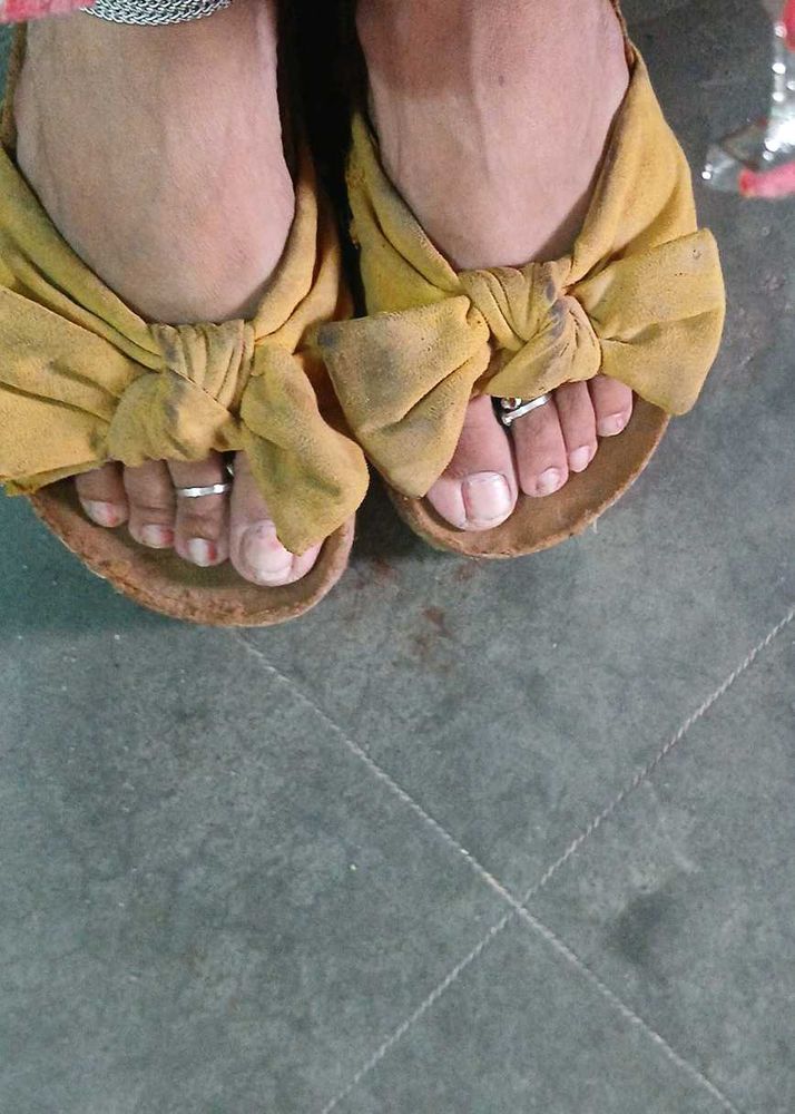 Yellow Bow Sandals