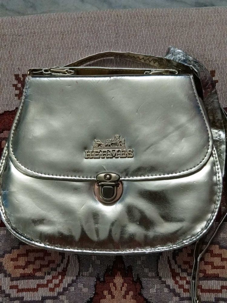 Silver Shoulder Bag