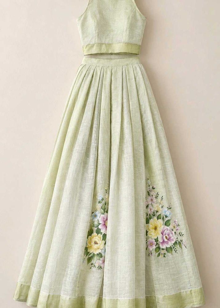 Tissue silk cotton Floral Lehenga Set